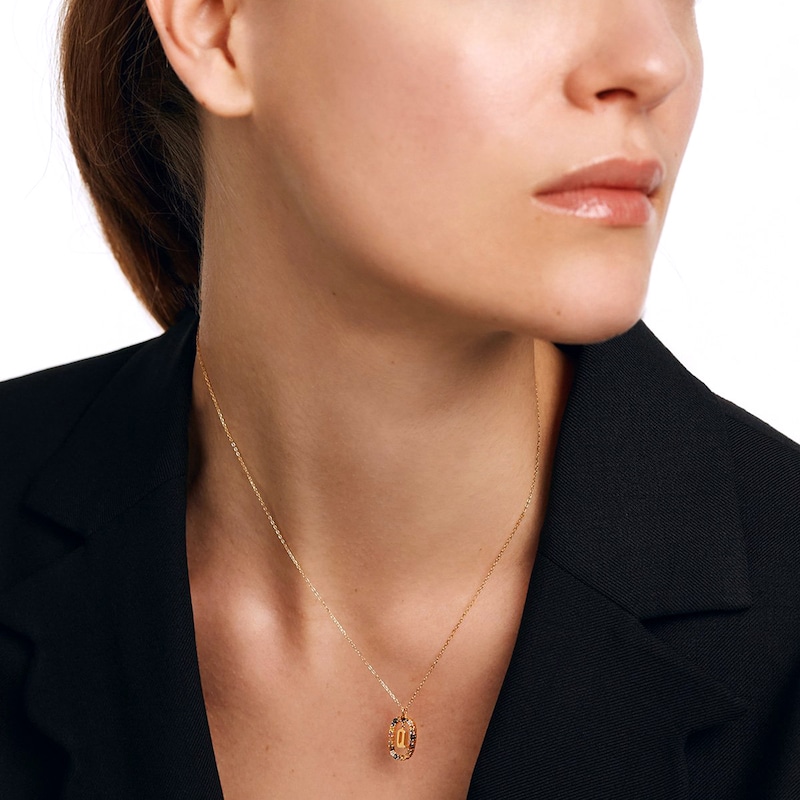 Main Image 6 of PDPAOLA™ at Zales Multi-Color "Q" Pendant in Sterling Silver with 18K Gold Plate