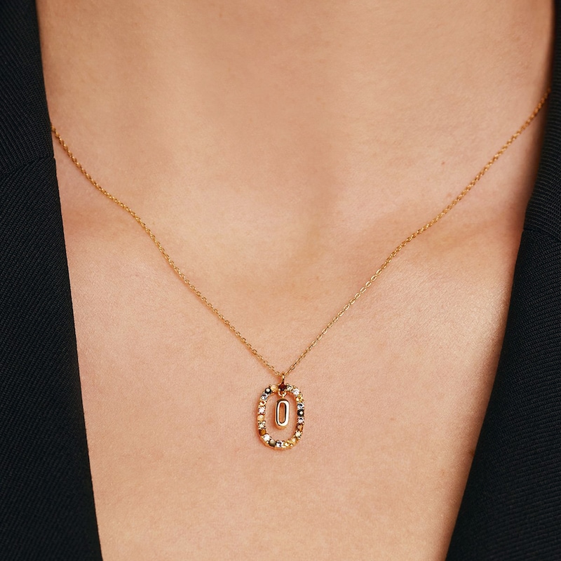 Main Image 7 of PDPAOLA™ at Zales Multi-Color "O" Pendant in Sterling Silver with 18K Gold Plate