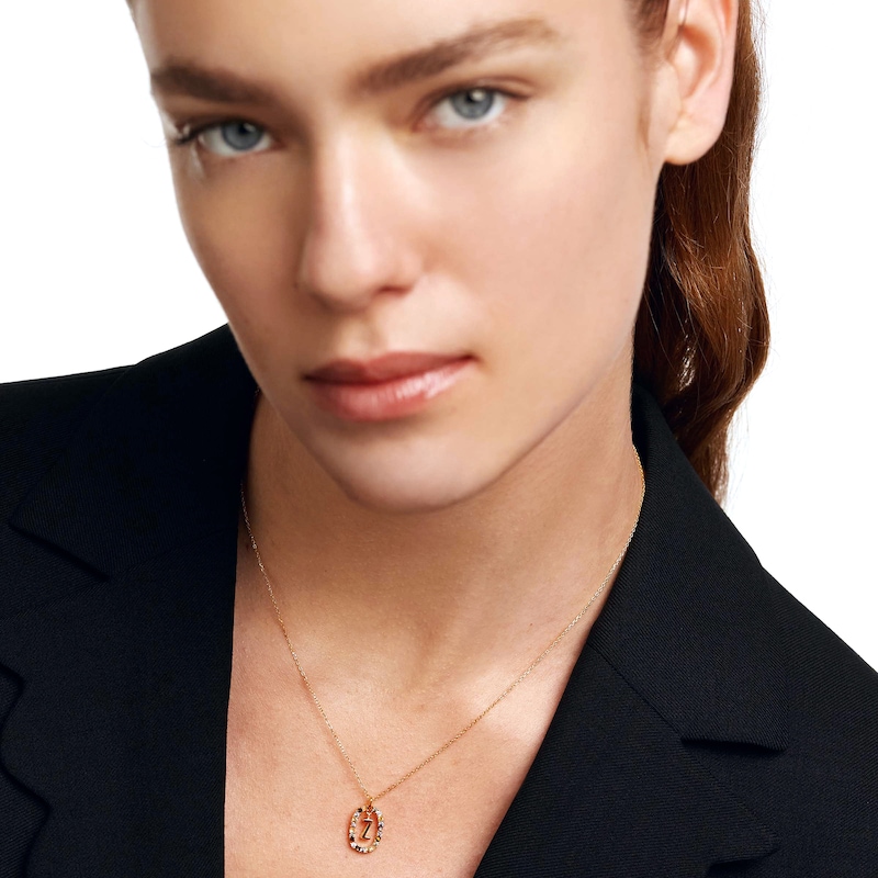 PDPAOLA™ at Zales Multi-Color "Z" Pendant in Sterling Silver with 18K Gold Plate