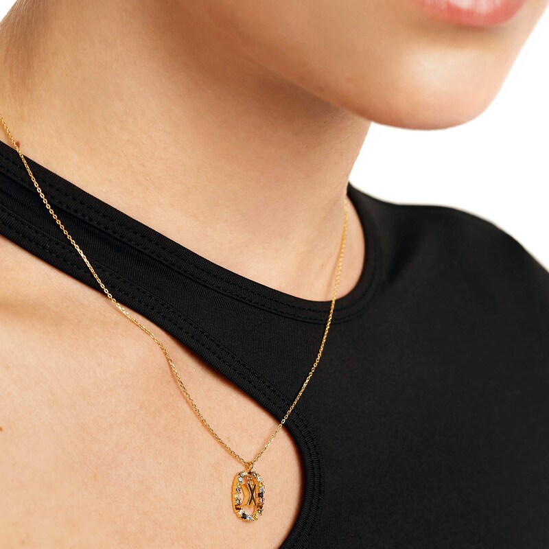 Main Image 2 of PDPAOLA™ at Zales Multi-Color "X" Pendant in Sterling Silver with 18K Gold Plate