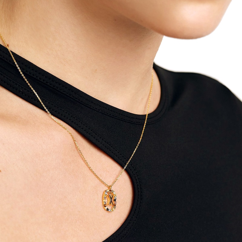 Main Image 6 of PDPAOLA™ at Zales Multi-Color "X" Pendant in Sterling Silver with 18K Gold Plate
