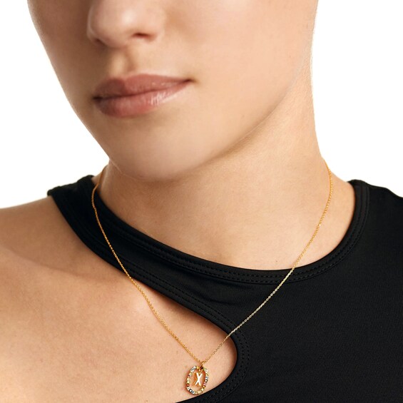 PDPAOLA™ at Zales Multi-Color "X" Pendant in Sterling Silver with 18K Gold Plate