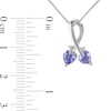 Thumbnail Image 3 of 5.0mm Heart-Shaped Tanzanite and Diamond Accent Loop Pendant in Sterling Silver