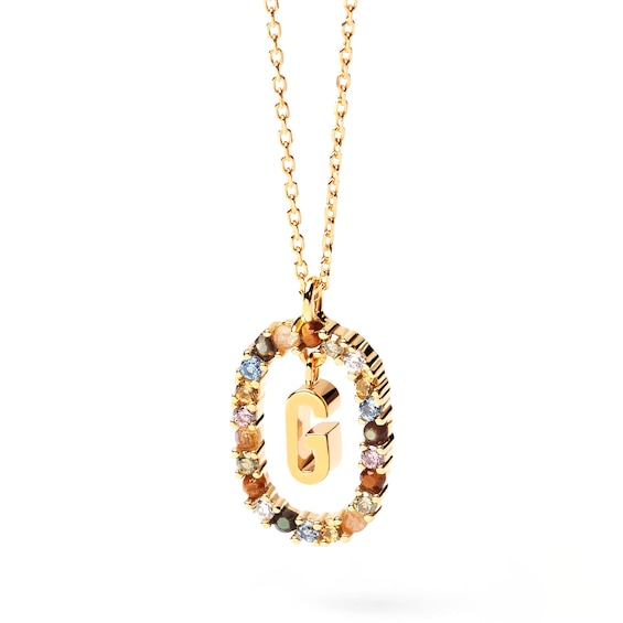 PDPAOLAâ¢ at Zales Multi-Color "G" Pendant in Sterling Silver with 18K Gold Plate