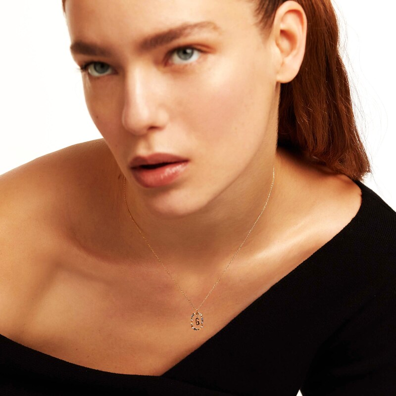 Main Image 2 of PDPAOLA™ at Zales Multi-Color "G" Pendant in Sterling Silver with 18K Gold Plate