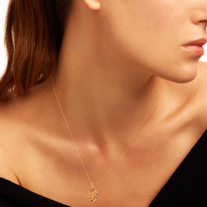 Main Image 4 of PDPAOLA™ at Zales Multi-Color "G" Pendant in Sterling Silver with 18K Gold Plate