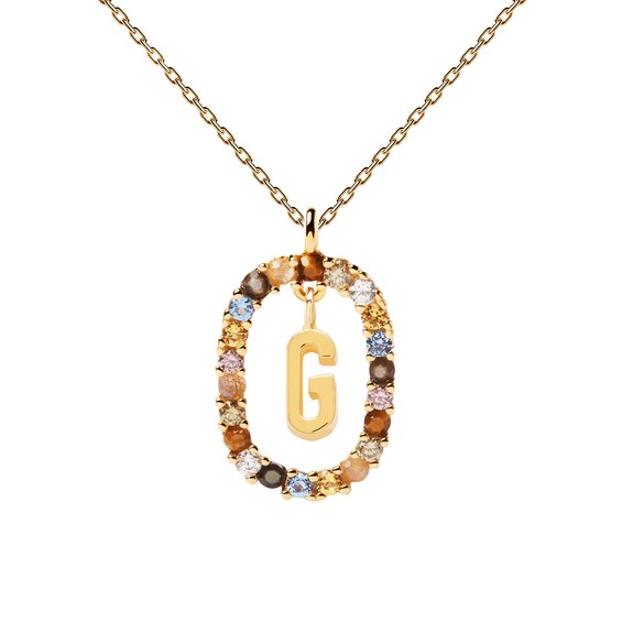 PDPAOLAâ¢ at Zales Multi-Color "G" Pendant in Sterling Silver with 18K Gold Plate