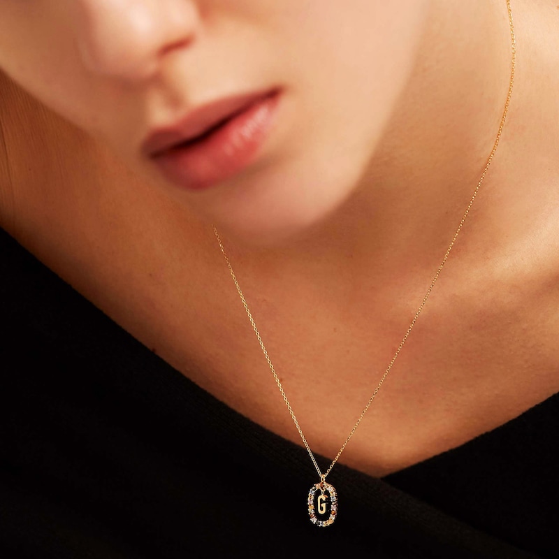 Main Image 6 of PDPAOLA™ at Zales Multi-Color "G" Pendant in Sterling Silver with 18K Gold Plate