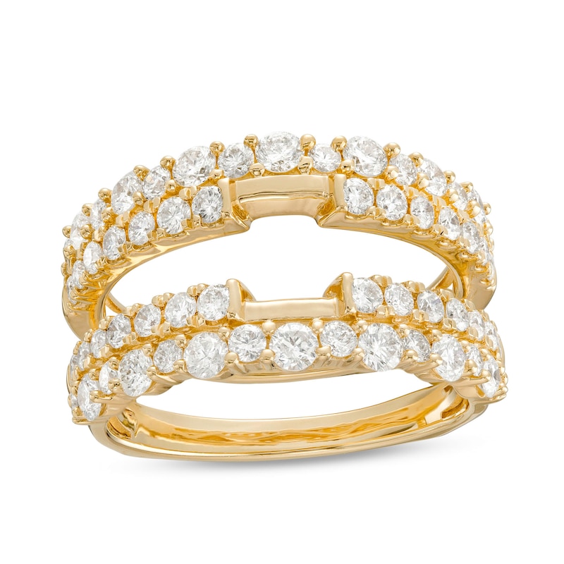 Main Image 1 of 1-1/2 CT. T.W. Diamond Double Row Solitaire Enhancer in 14K Gold