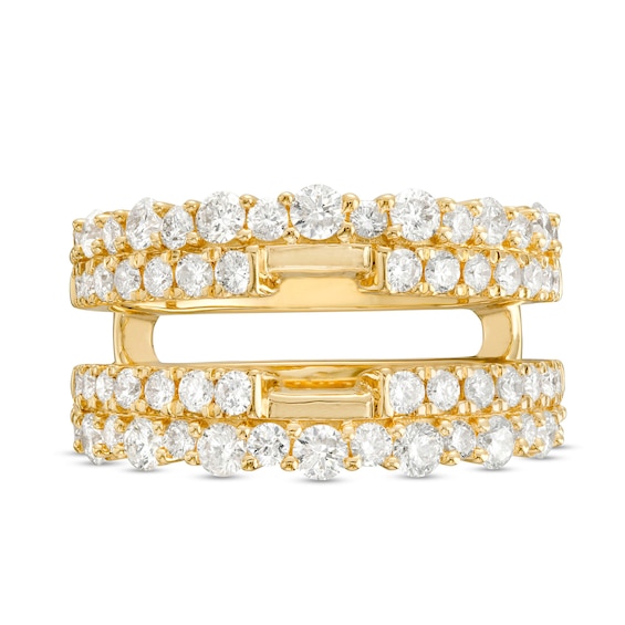 1-1/2 CT. T.w. Diamond Double Row Solitaire Enhancer in 14K Gold