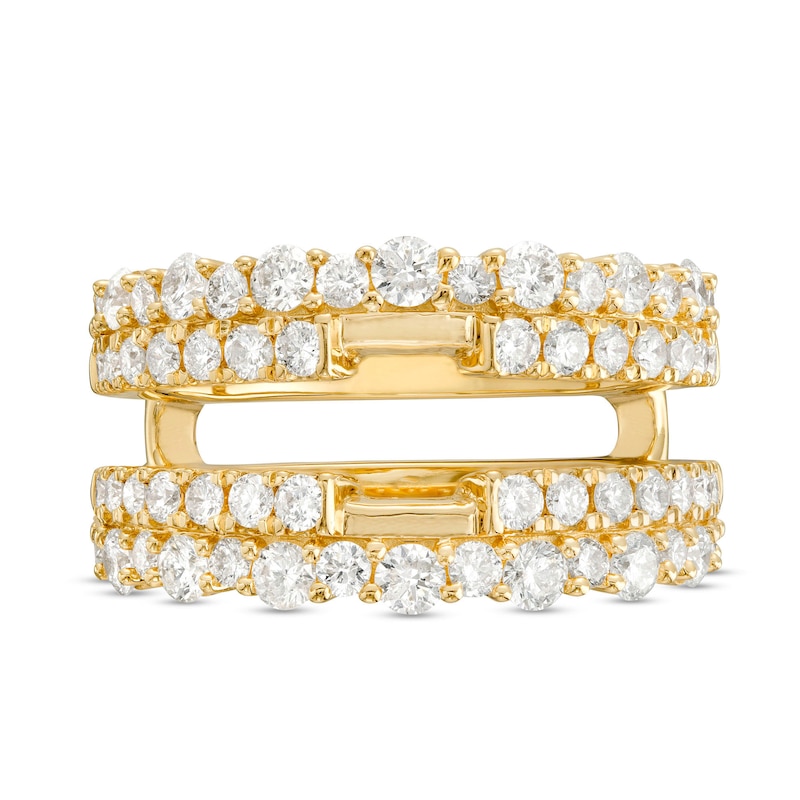 Main Image 3 of 1-1/2 CT. T.W. Diamond Double Row Solitaire Enhancer in 14K Gold