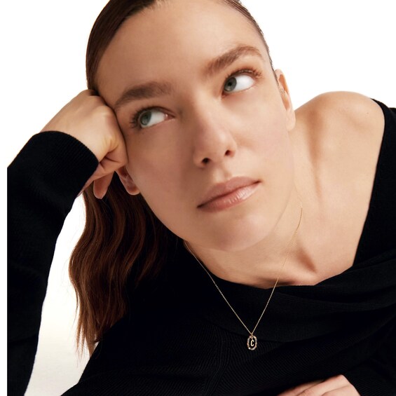 PDPAOLA™ at Zales Multi-Color "C" Pendant in Sterling Silver with 18K Gold Plate