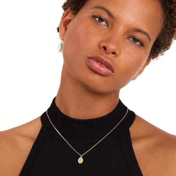 PDPAOLAâ¢ at Zales Cubic Zirconia Frame Oval Pendant in Sterling Silver with 18K Gold Plate â 21.65"