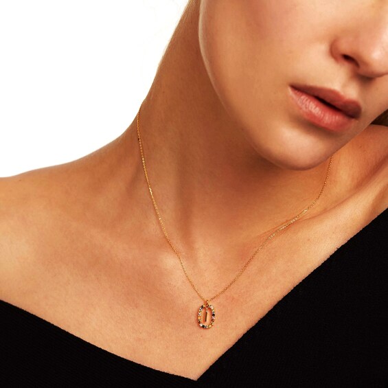 PDPAOLAâ¢ at Zales Multi-Color "I" Pendant in Sterling Silver with 18K Gold Plate