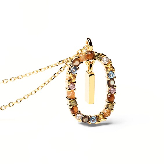 PDPAOLAâ¢ at Zales Multi-Color "I" Pendant in Sterling Silver with 18K Gold Plate
