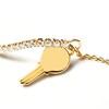 Thumbnail Image 4 of PDPAOLA™ at Zales Cubic Zirconia Dangle Key Bracelet in Sterling Silver with 18K Gold Plate – 7.28"