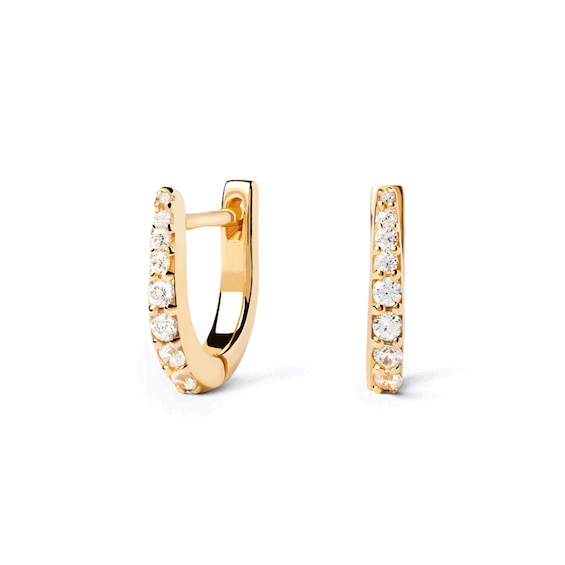 PDPAOLA⢠at Zales Cubic Zirconia Graduated Hoop Earrings in Sterling Silver with 18K Gold Plate