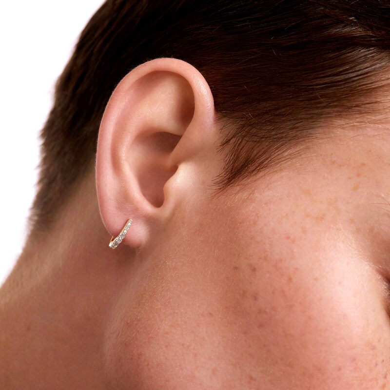Main Image 2 of PDPAOLA™ at Zales Cubic Zirconia Graduated Hoop Earrings in Sterling Silver with 18K Gold Plate