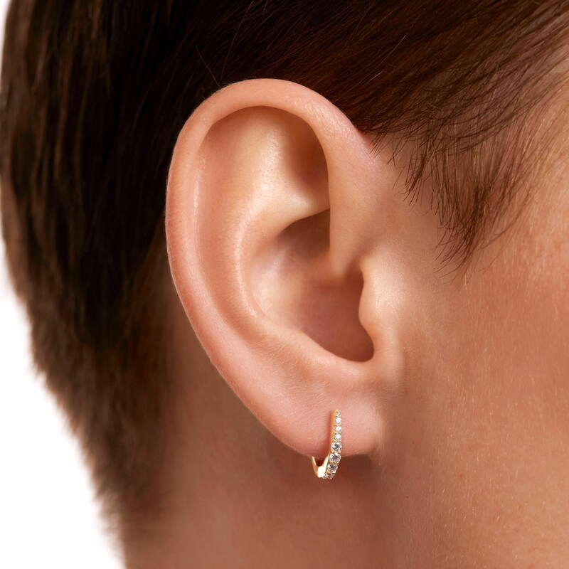 Main Image 3 of PDPAOLA™ at Zales Cubic Zirconia Graduated Hoop Earrings in Sterling Silver with 18K Gold Plate