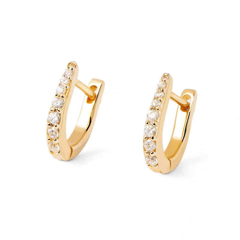 Main Image 6 of PDPAOLA™ at Zales Cubic Zirconia Graduated Hoop Earrings in Sterling Silver with 18K Gold Plate
