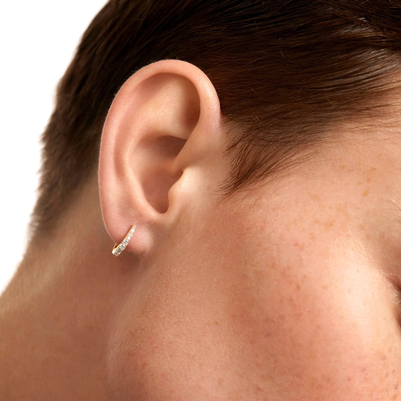 Main Image 7 of PDPAOLA™ at Zales Cubic Zirconia Graduated Hoop Earrings in Sterling Silver with 18K Gold Plate