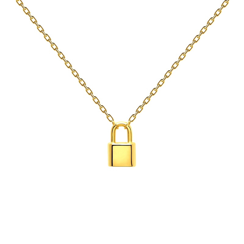 Padlock Necklace Lock Chain for Men Women 15.7 inch and 2 inch Extender  Chain