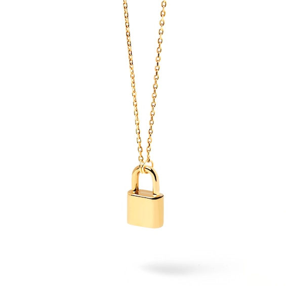 PDPAOLA™ at Zales Lock Necklace in Sterling Silver with 18K Gold Plate – 21.65"