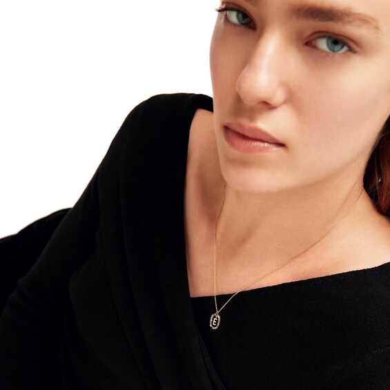 PDPAOLAâ¢ at Zales Multi-Color "E" Pendant in Sterling Silver with 18K Gold Plate
