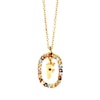Thumbnail Image 3 of PDPAOLA™ at Zales Multi-Color "F" Pendant in Sterling Silver with 18K Gold Plate