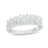 Thumbnail Image 1 of 3/4 CT. T.W. Marquise-Shaped Multi-Diamond Alternating Anniversary Band in 14K White Gold