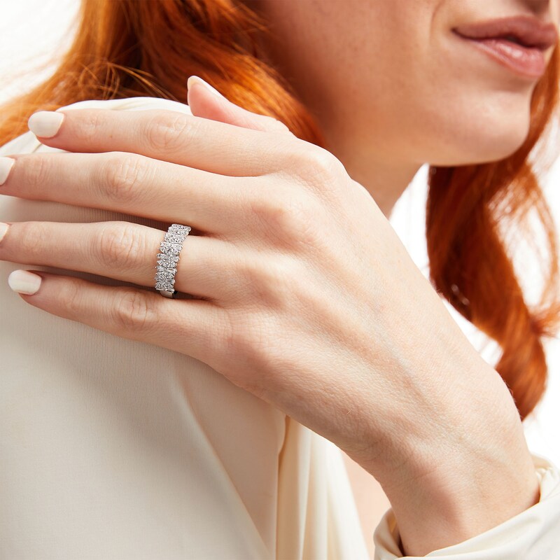 Main Image 2 of 3/4 CT. T.W. Marquise-Shaped Multi-Diamond Alternating Anniversary Band in 14K White Gold