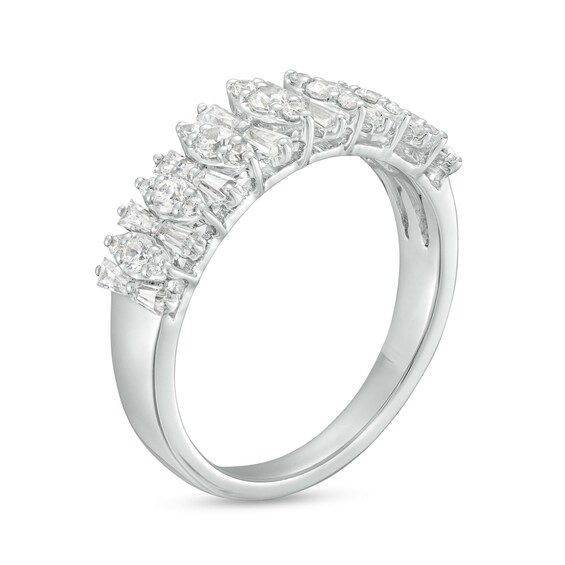 3/4 CT. T.w. Marquise-Shaped Multi-Diamond Alternating Anniversary Band in 14K White Gold