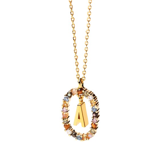 PDPAOLAâ¢ at Zales Multi-Color Initial Pendant in Sterling Silver with 18K Gold Plate (Letters A-Z)