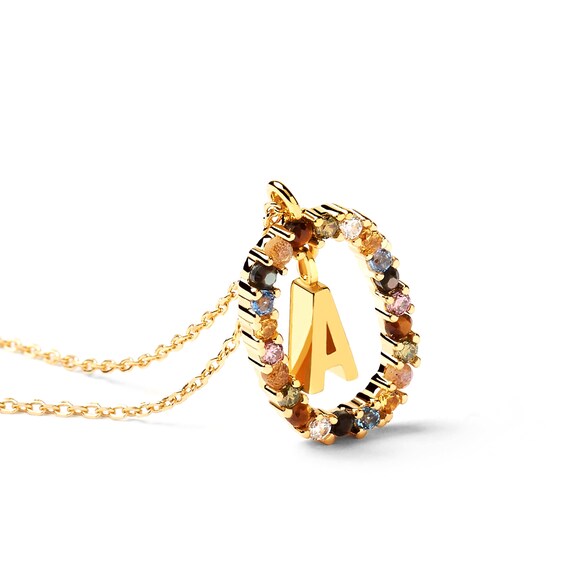 PDPAOLAâ¢ at Zales Multi-Color Initial Pendant in Sterling Silver with 18K Gold Plate (Letters A-Z)