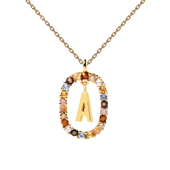 PDPAOLAâ¢ at Zales Multi-Color Initial Pendant in Sterling Silver with 18K Gold Plate (Letters A-Z)