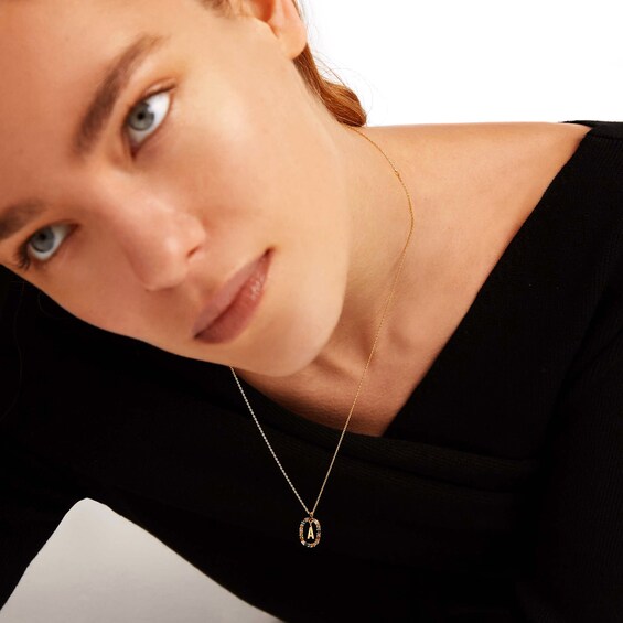 PDPAOLAâ¢ at Zales Multi-Color Initial Pendant in Sterling Silver with 18K Gold Plate (Letters A-Z)