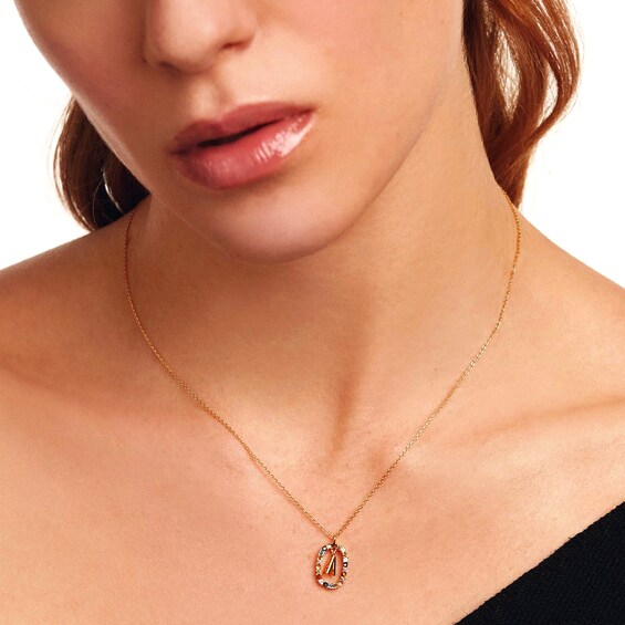 PDPAOLAâ¢ at Zales Multi-Color Initial Pendant in Sterling Silver with 18K Gold Plate (Letters A-Z)