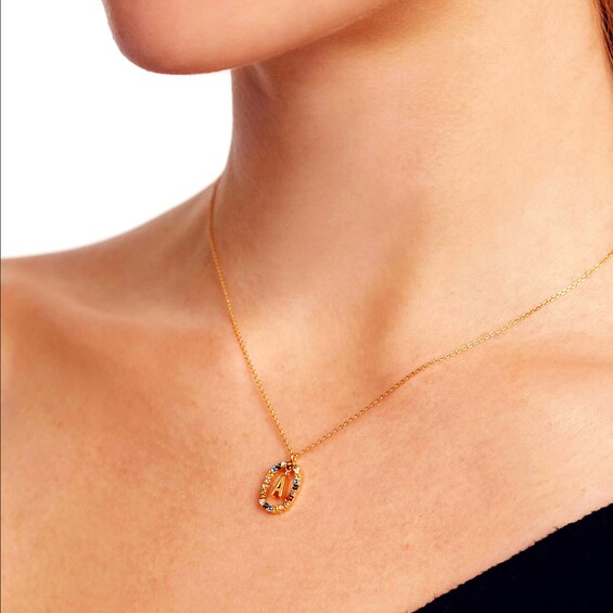 PDPAOLAâ¢ at Zales Multi-Color Initial Pendant in Sterling Silver with 18K Gold Plate (Letters A-Z)