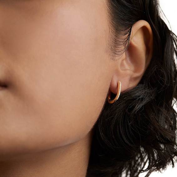 PDPAOLAâ¢ at Zales Cubic Zirconia U-Hoop Earrings in Sterling Silver with 18K Gold Plate