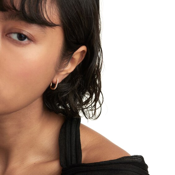 PDPAOLAâ¢ at Zales Cubic Zirconia U-Hoop Earrings in Sterling Silver with 18K Gold Plate
