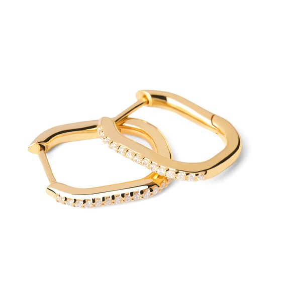 PDPAOLAâ¢ at Zales Cubic Zirconia U-Hoop Earrings in Sterling Silver with 18K Gold Plate