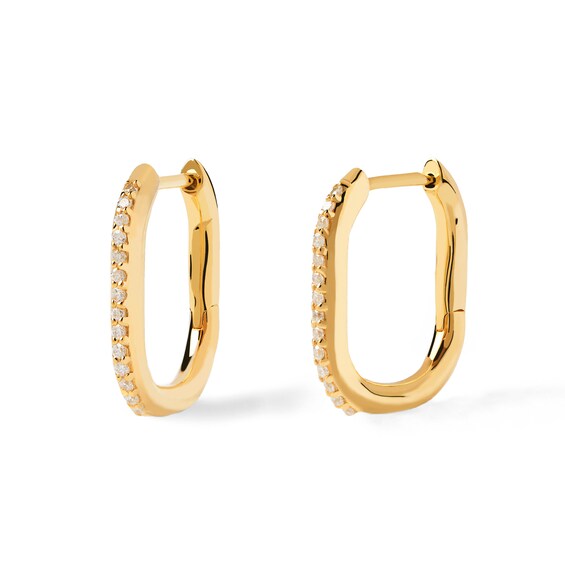 PDPAOLAâ¢ at Zales Cubic Zirconia U-Hoop Earrings in Sterling Silver with 18K Gold Plate