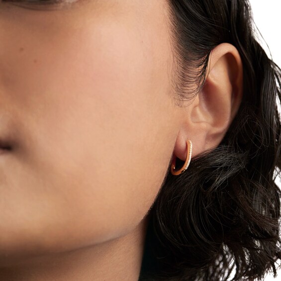 PDPAOLAâ¢ at Zales Cubic Zirconia U-Hoop Earrings in Sterling Silver with 18K Gold Plate