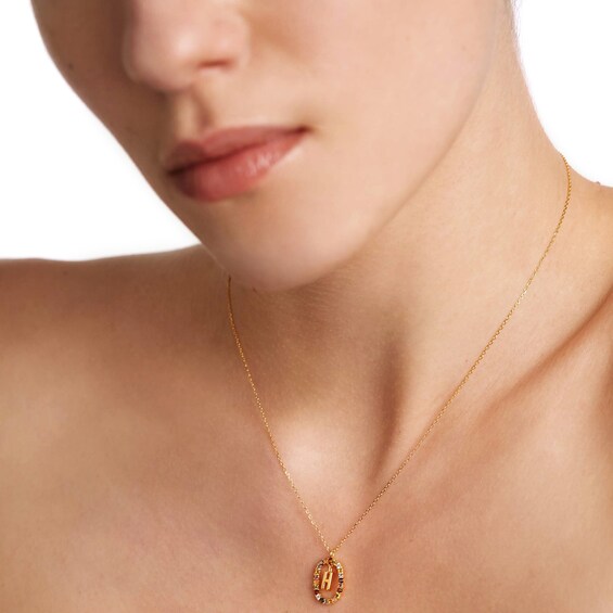 PDPAOLAâ¢ at Zales Multi-Color "H" Pendant in Sterling Silver with 18K Gold Plate