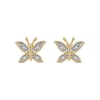 Thumbnail Image 2 of Diamond Accent Butterfly Stud Earrings in 10K Gold