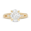 Thumbnail Image 4 of Kleinfeld® x Zales 2-1/2 CT. T.W. Certified Oval Lab-Grown Diamond Triple Row Engagement Ring in 18K Gold (F/VS2)