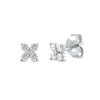 Thumbnail Image 1 of 1/4 CT. T.W. Diamond Four-Point Flower Stud Earrings in 10K White Gold