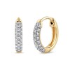 Thumbnail Image 1 of 1/6 CT. T.W. Diamond Triple Row Hoop Earrings in 10K Gold