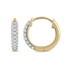 Thumbnail Image 2 of 1/6 CT. T.W. Diamond Triple Row Hoop Earrings in 10K Gold