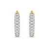 Thumbnail Image 3 of 1/6 CT. T.W. Diamond Triple Row Hoop Earrings in 10K Gold